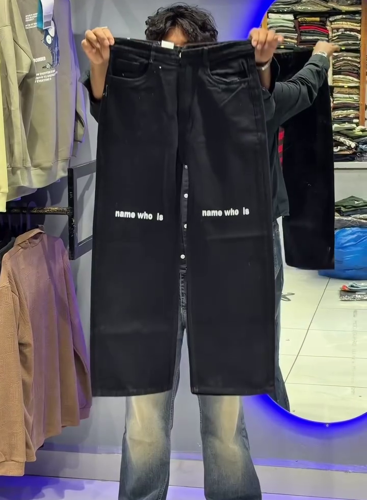 Light Blue Graphic Print Denim Jeans