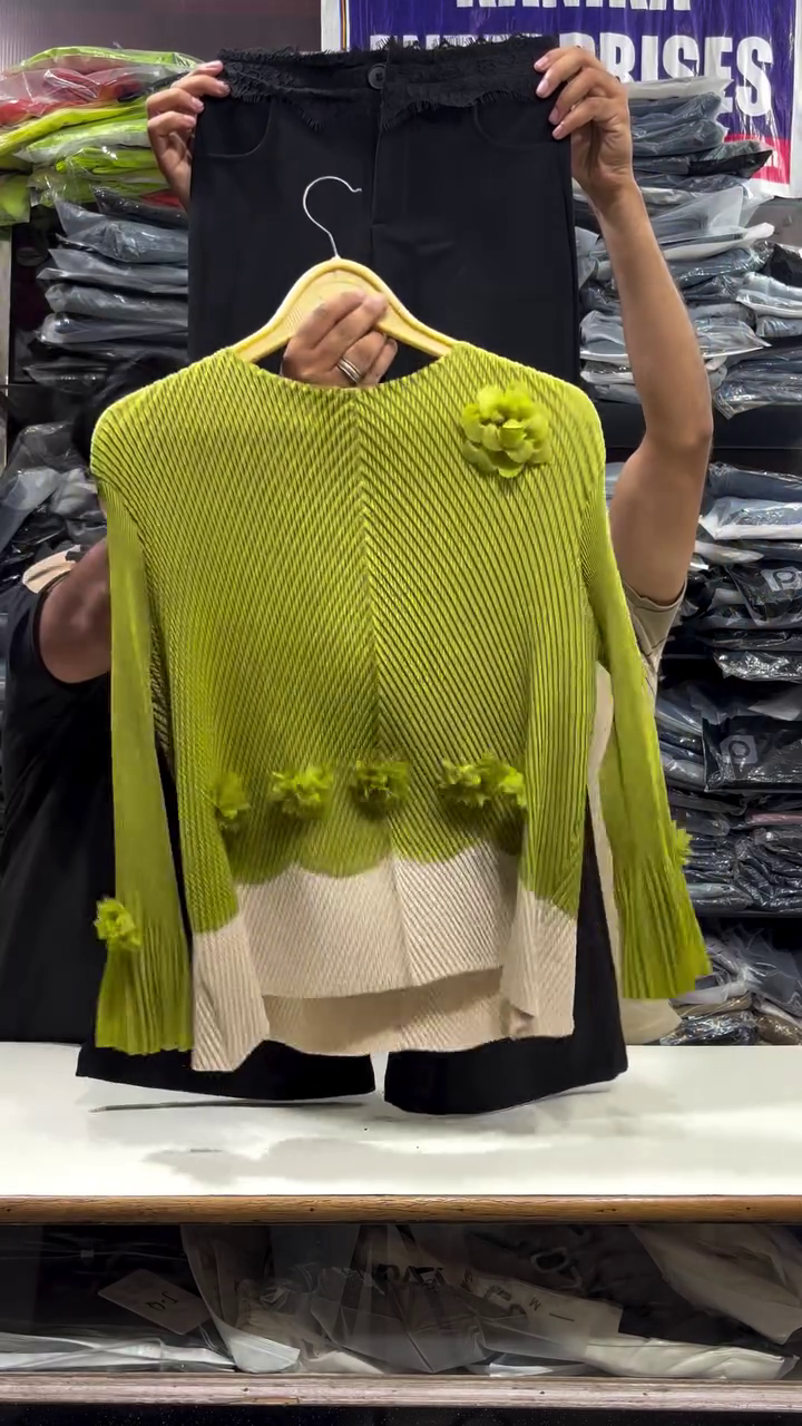 Bloom Knit Top & Beige Pants Co-Ord Set