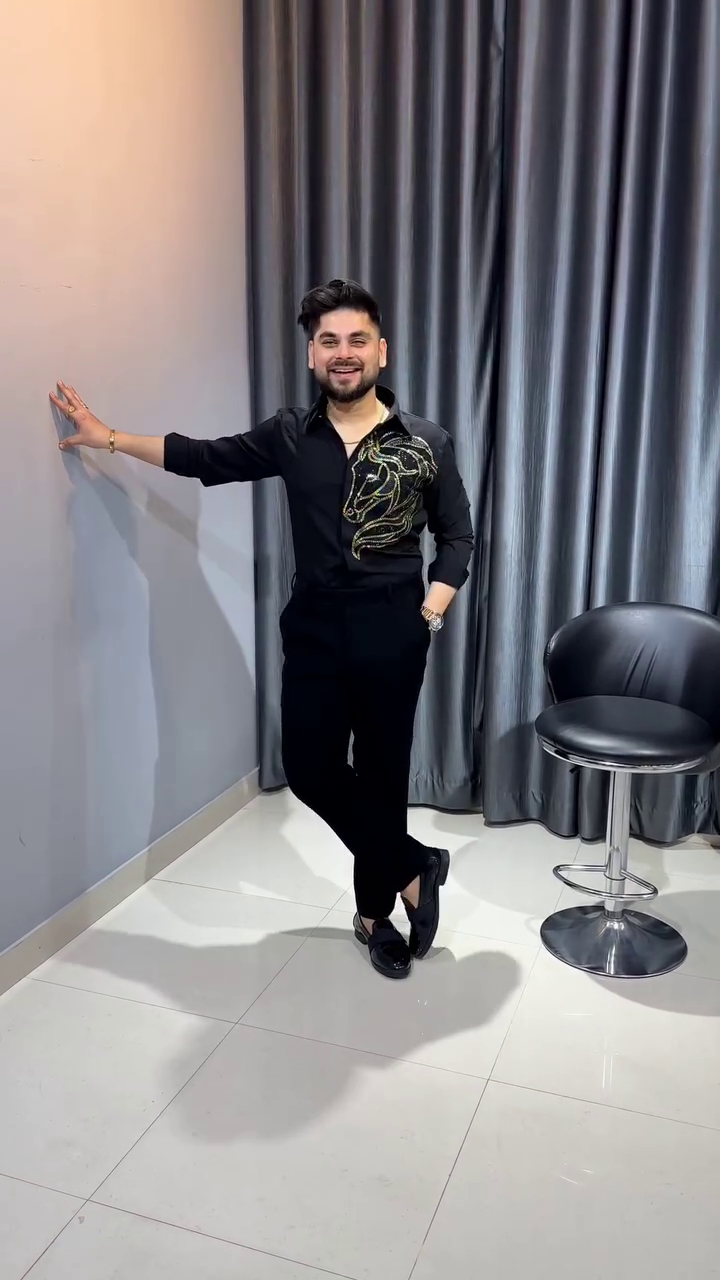 Royal Lion Embellished Statement Shirt