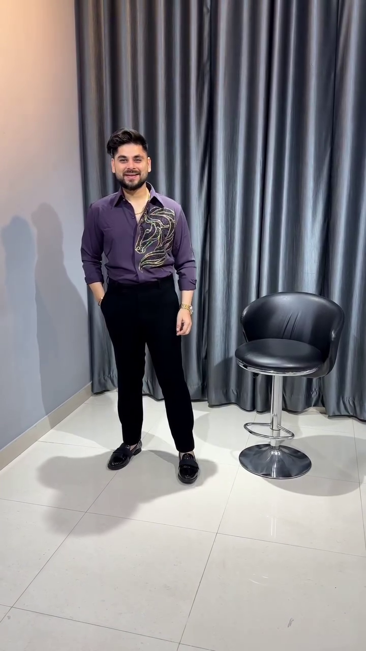 Royal Lion Embellished Statement Shirt