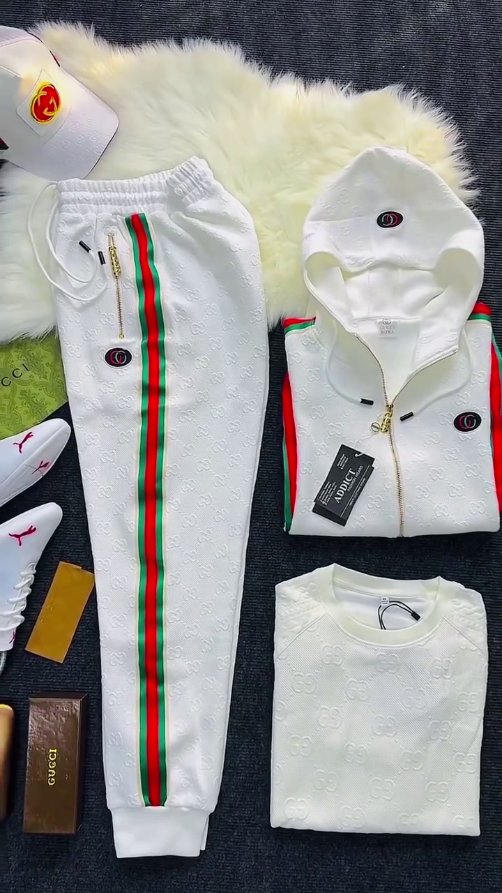 Luxury White Tracksuit Set