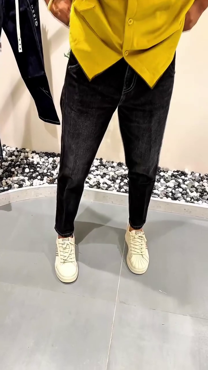 Black Slim Fit Casual Denim