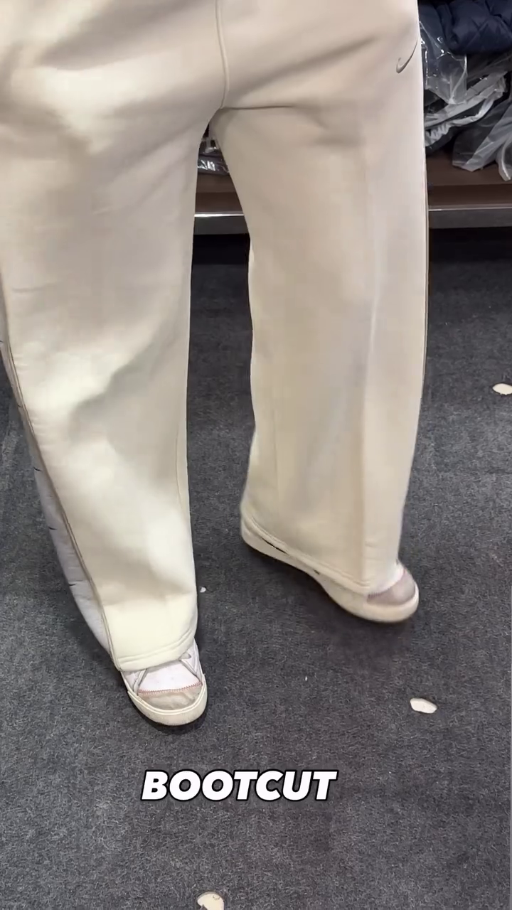 Cream Bootcut Casual Pants