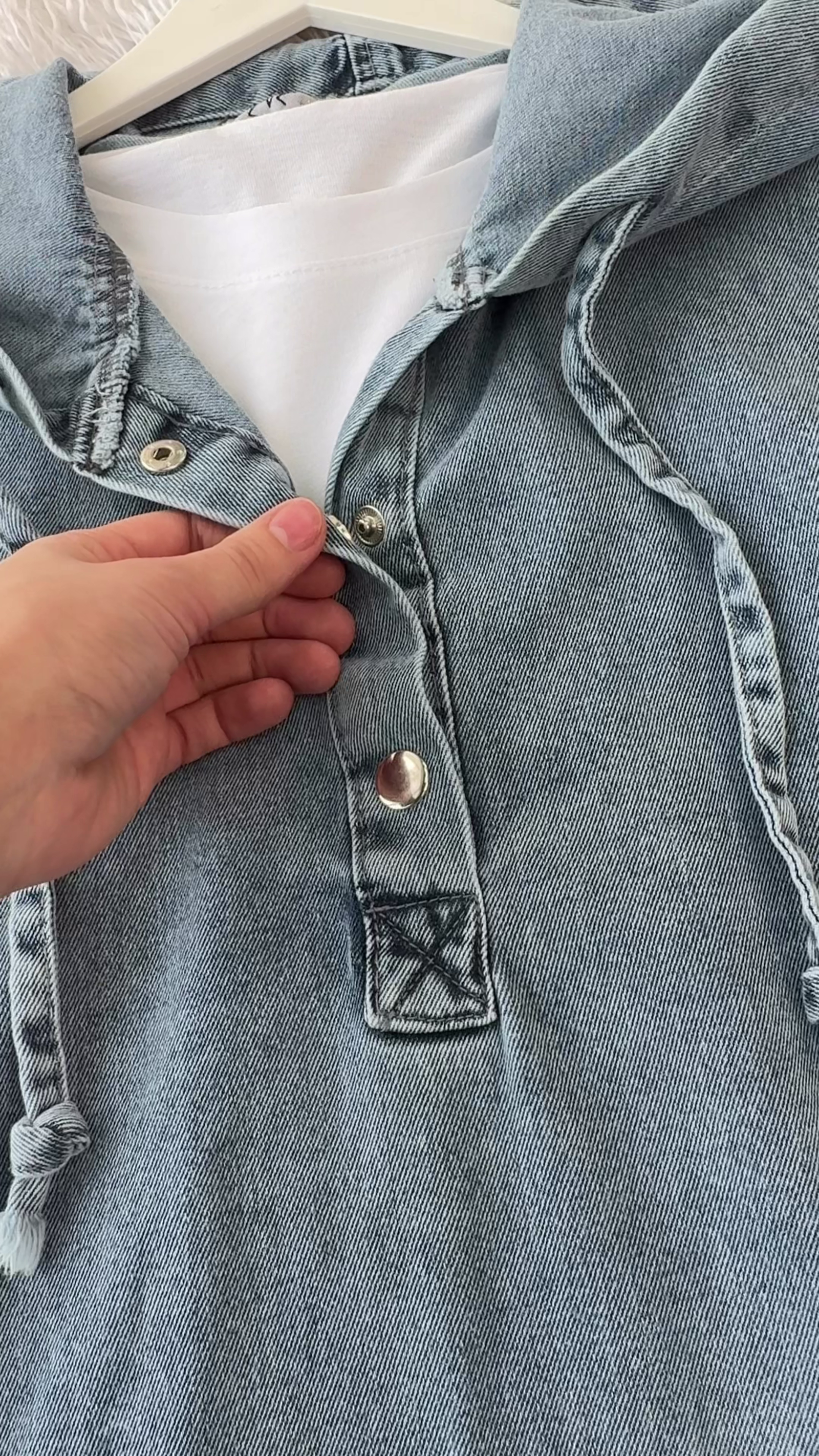 Denim Hoodie & Wide-Leg Jeans Co-Ord Set