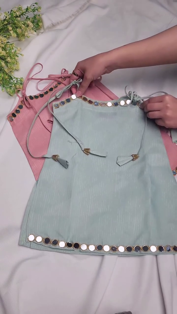 Elegant Mirror Work Kurti Set