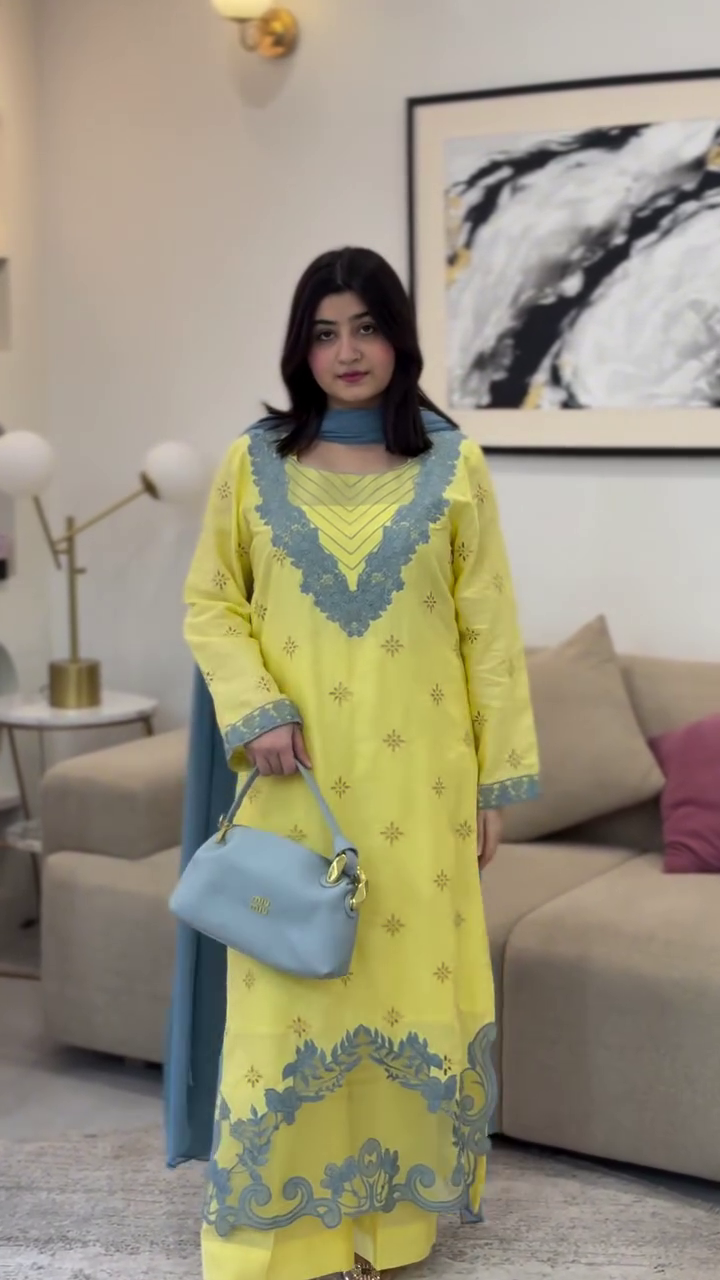 Sunshine Yellow Embroidered Kurti