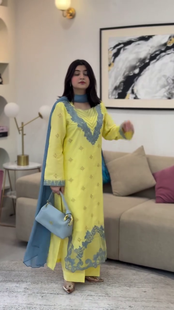 Sunshine Yellow Embroidered Kurti