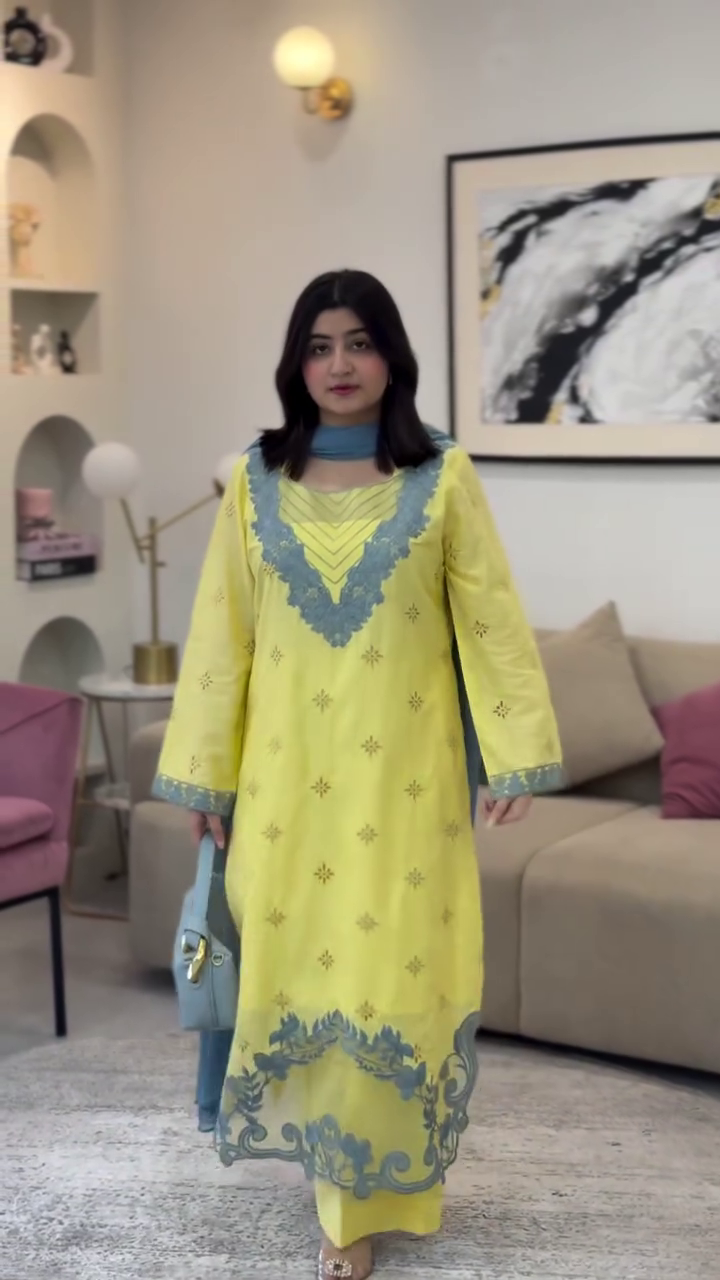 Sunshine Yellow Embroidered Kurti