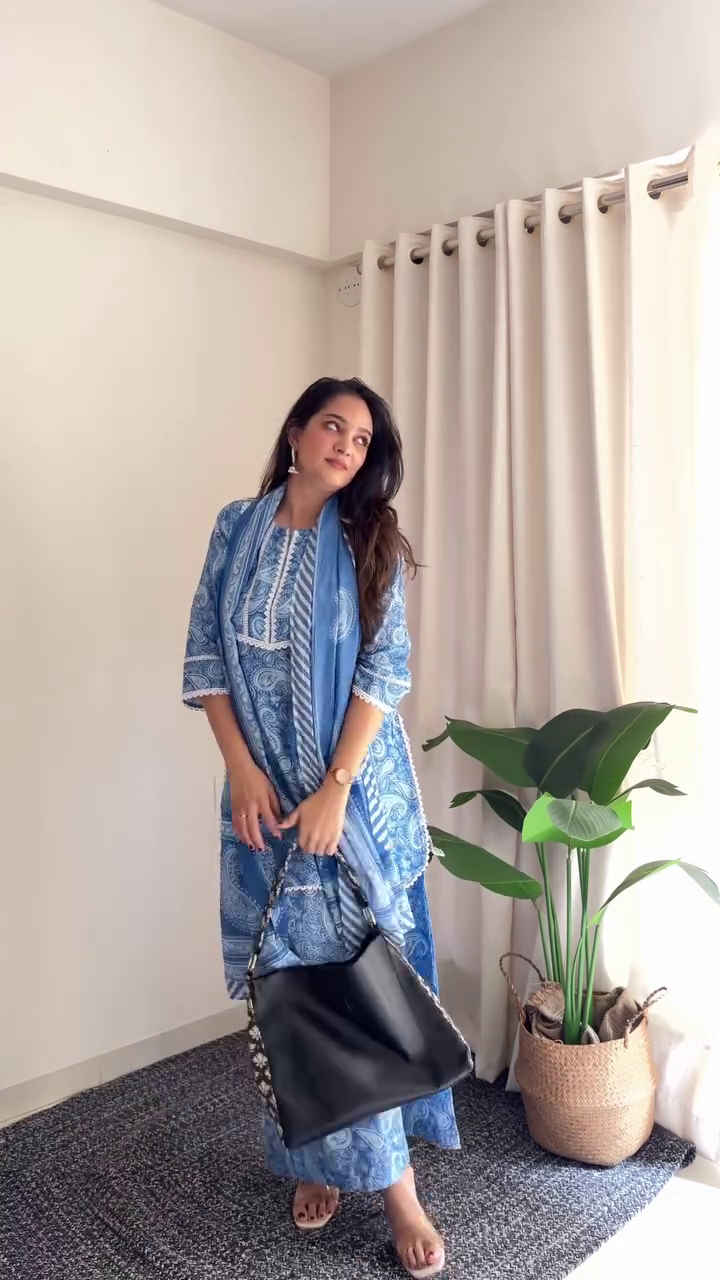 Sky Blue Printed Kurta Set
