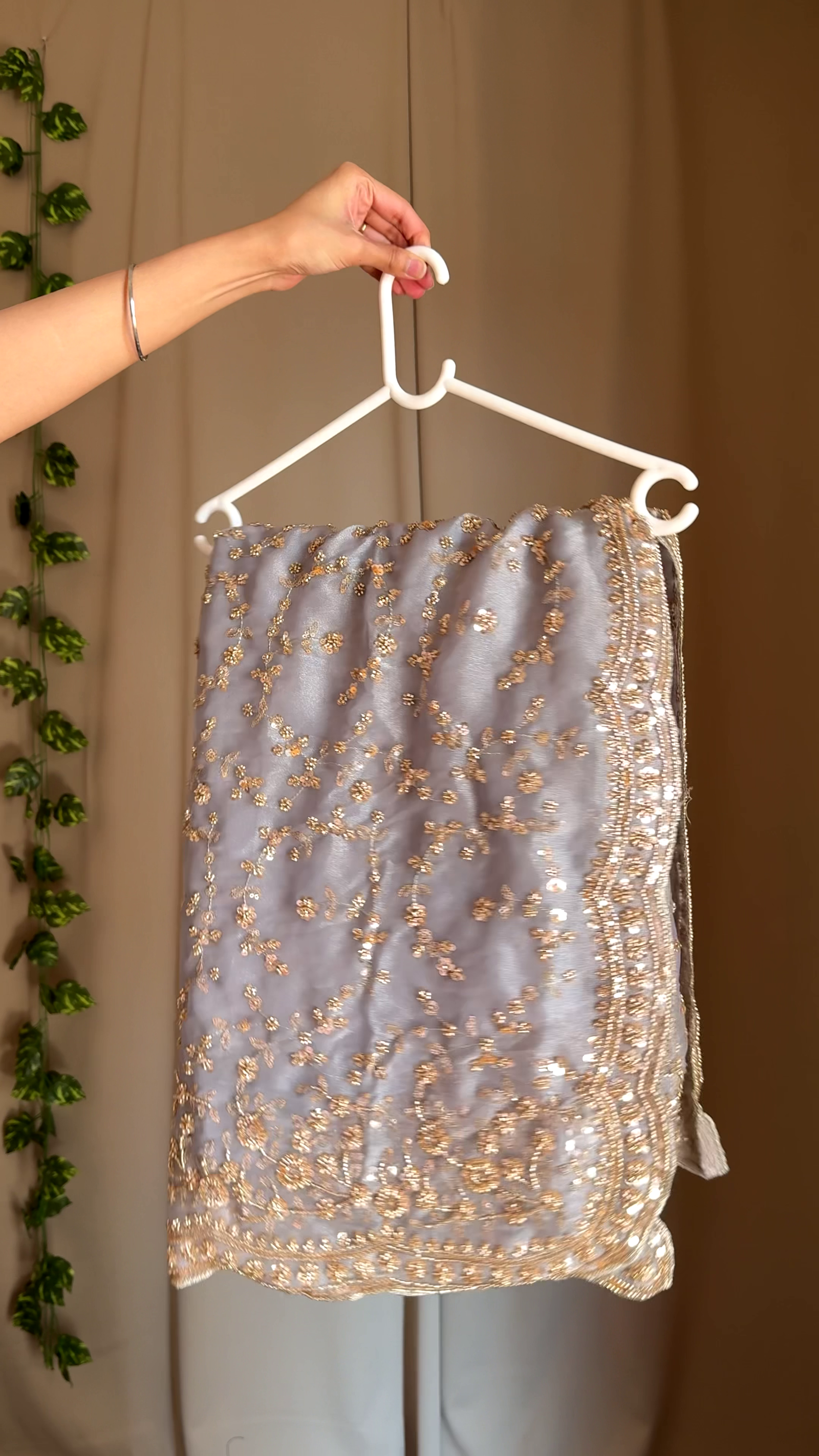 Pink Embellished Saree