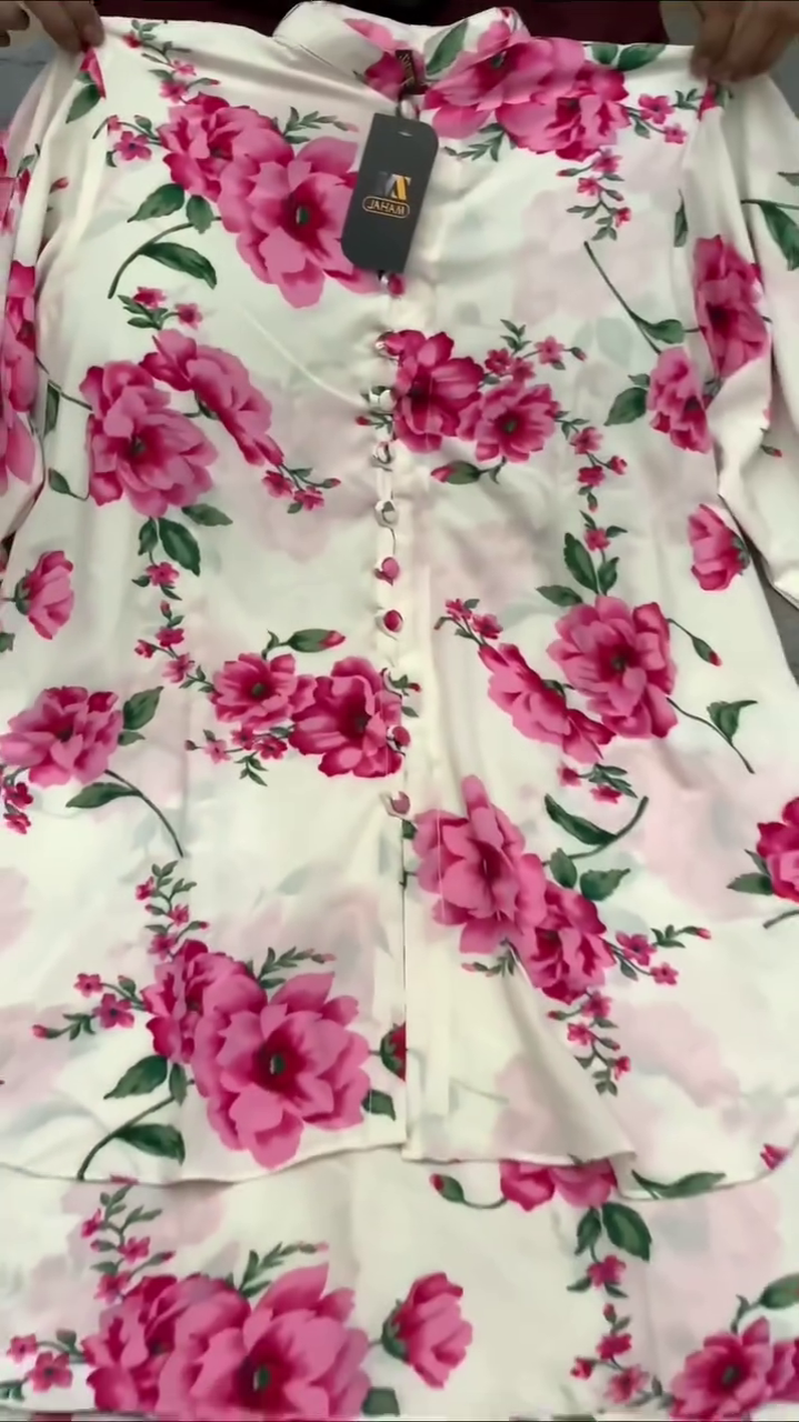 White Floral Kurta Set