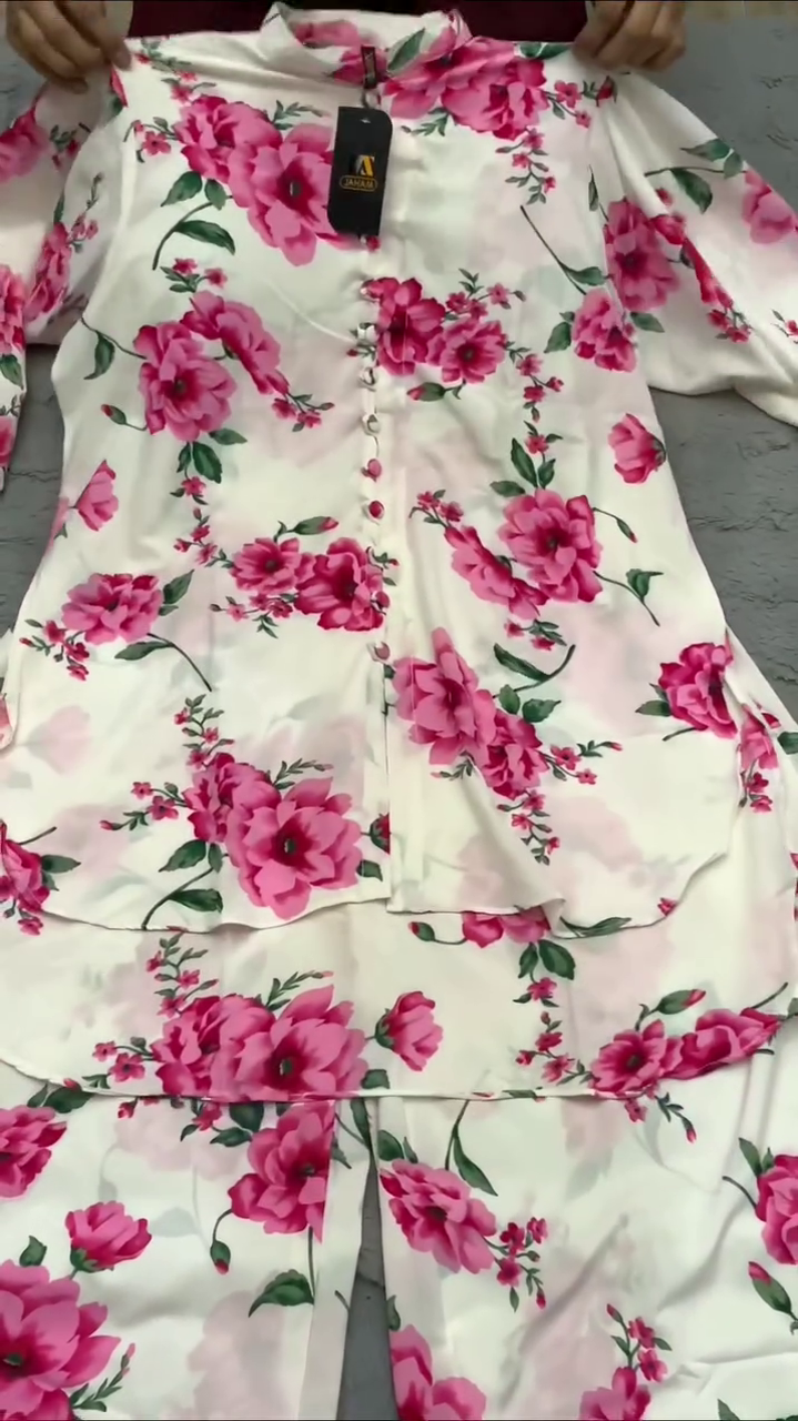 White Floral Kurta Set