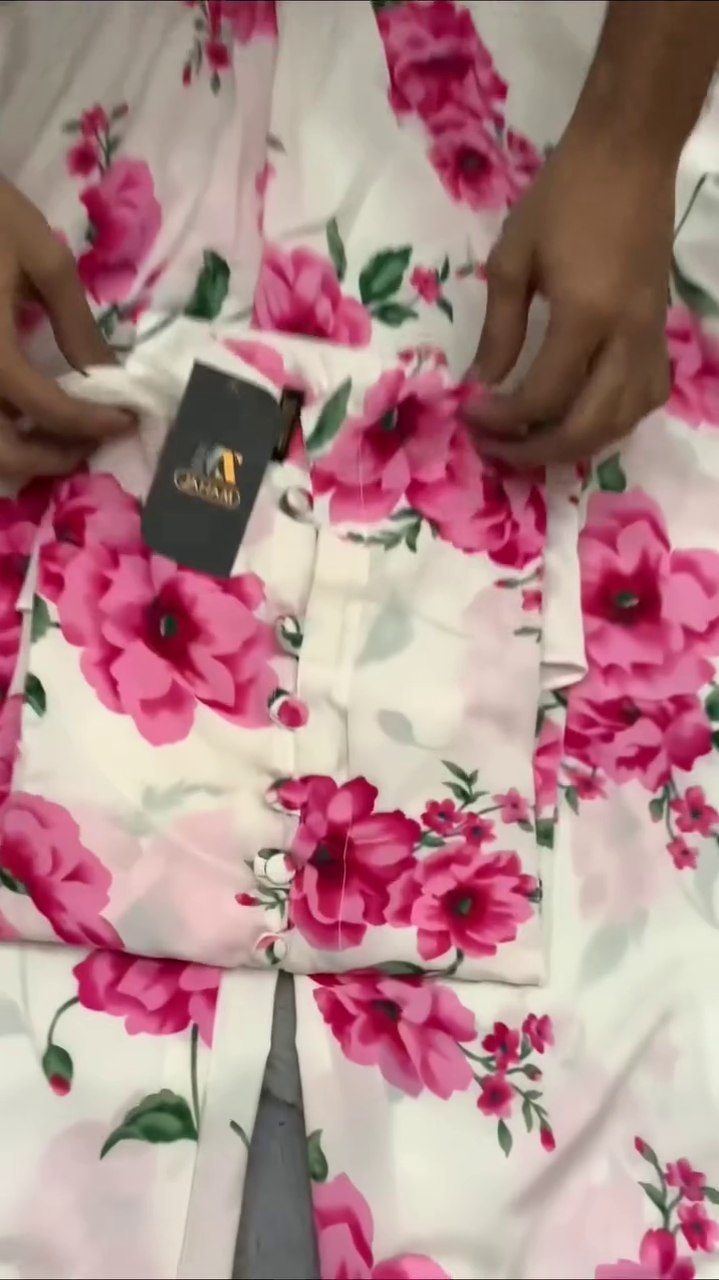 White Floral Kurta Set