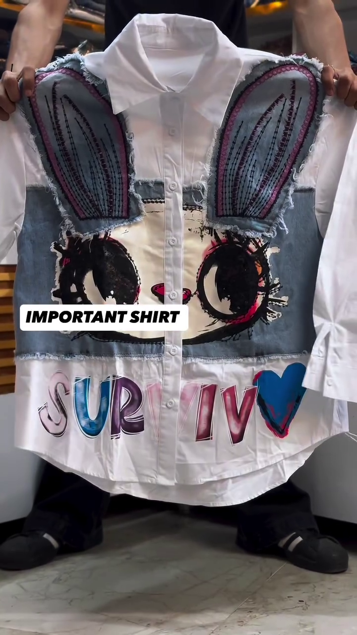 Graphic Bunny Print Shirt