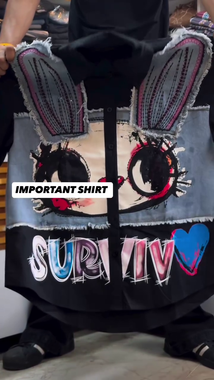 Graphic Bunny Print Shirt