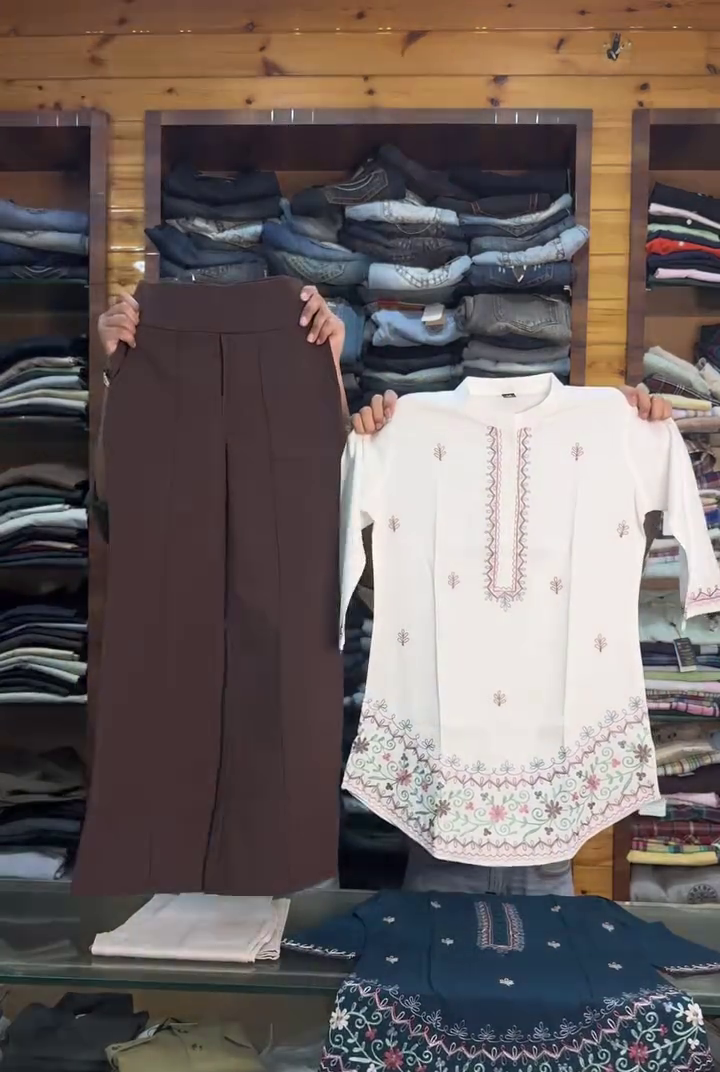 Embroidered Kurti with Palazzo Set
