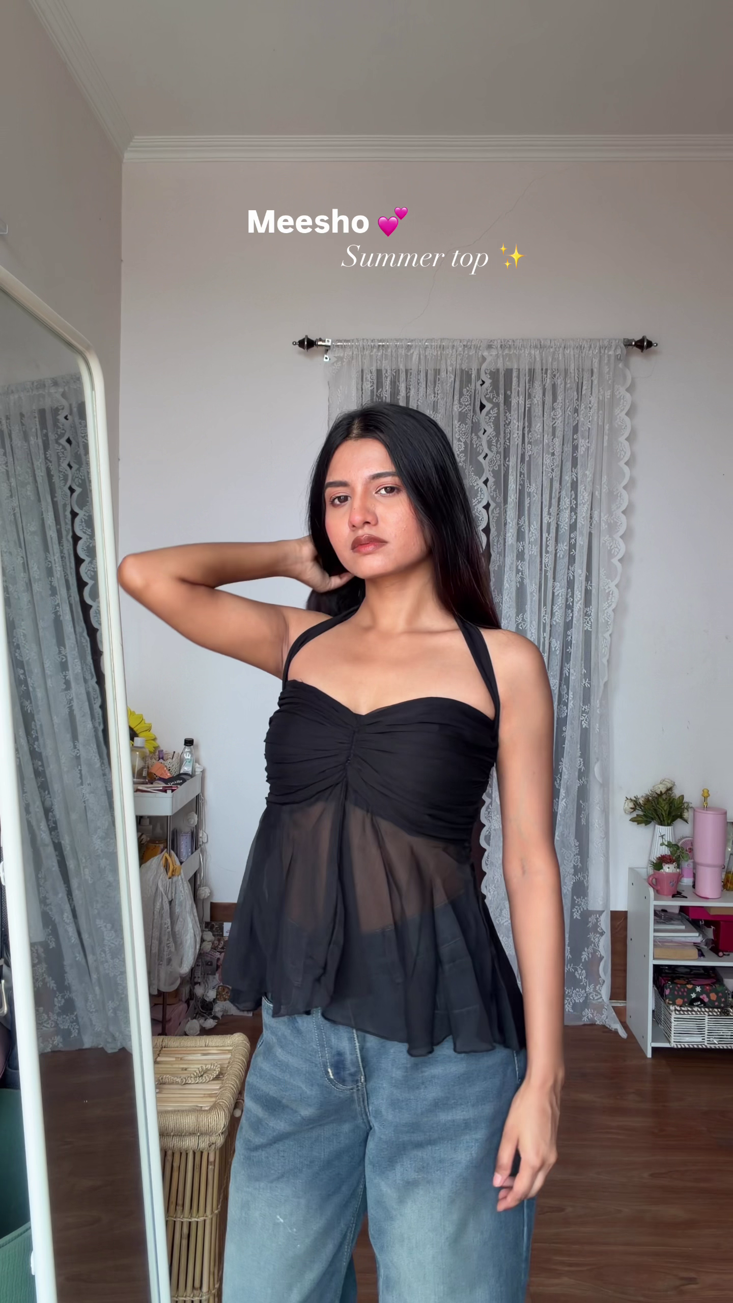 Chic Black Sheer Summer Top