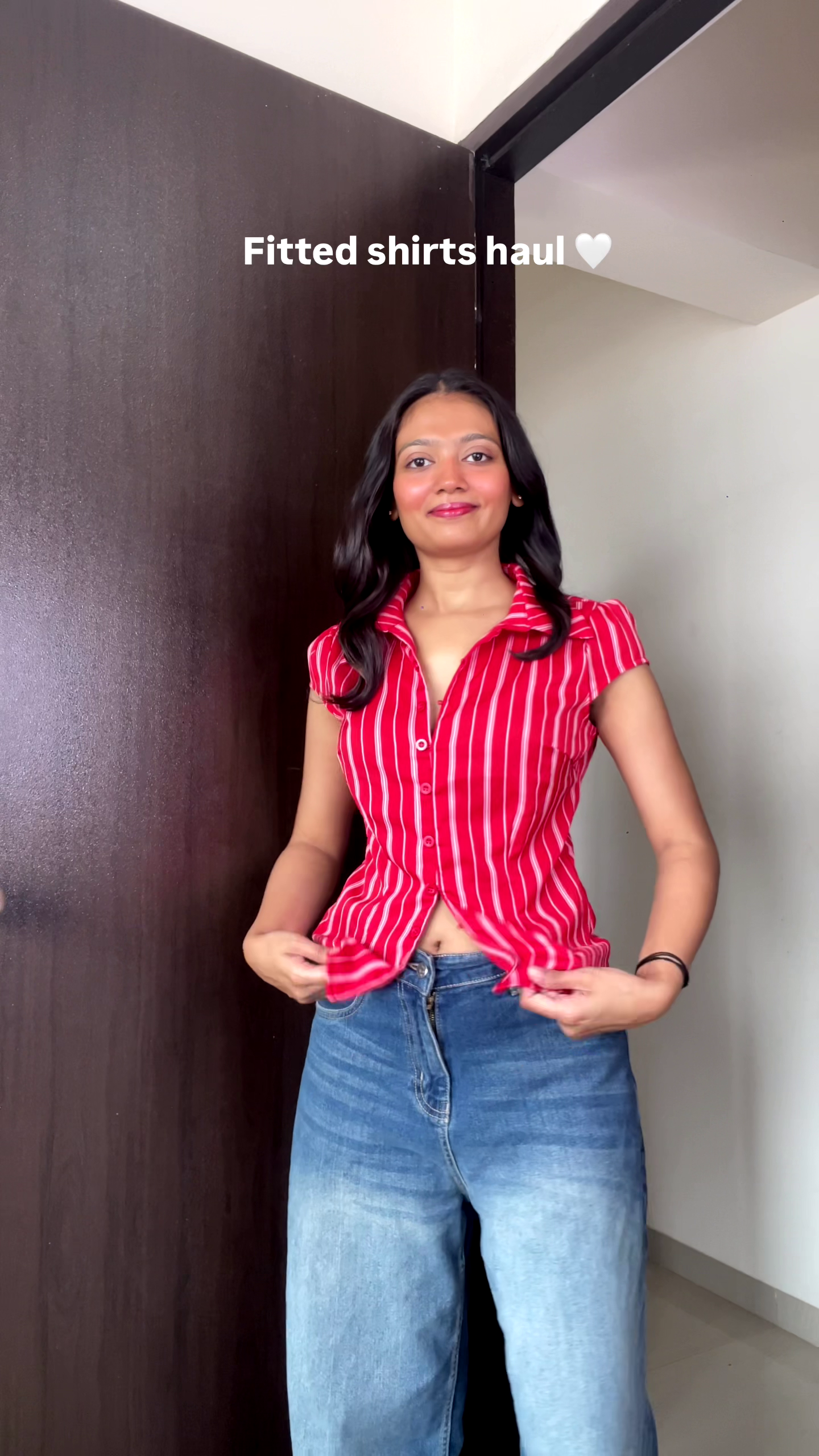 Chic Navy Striped Fitted Shirt