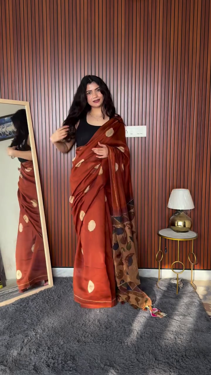 Classic Zigzag Printed Saree