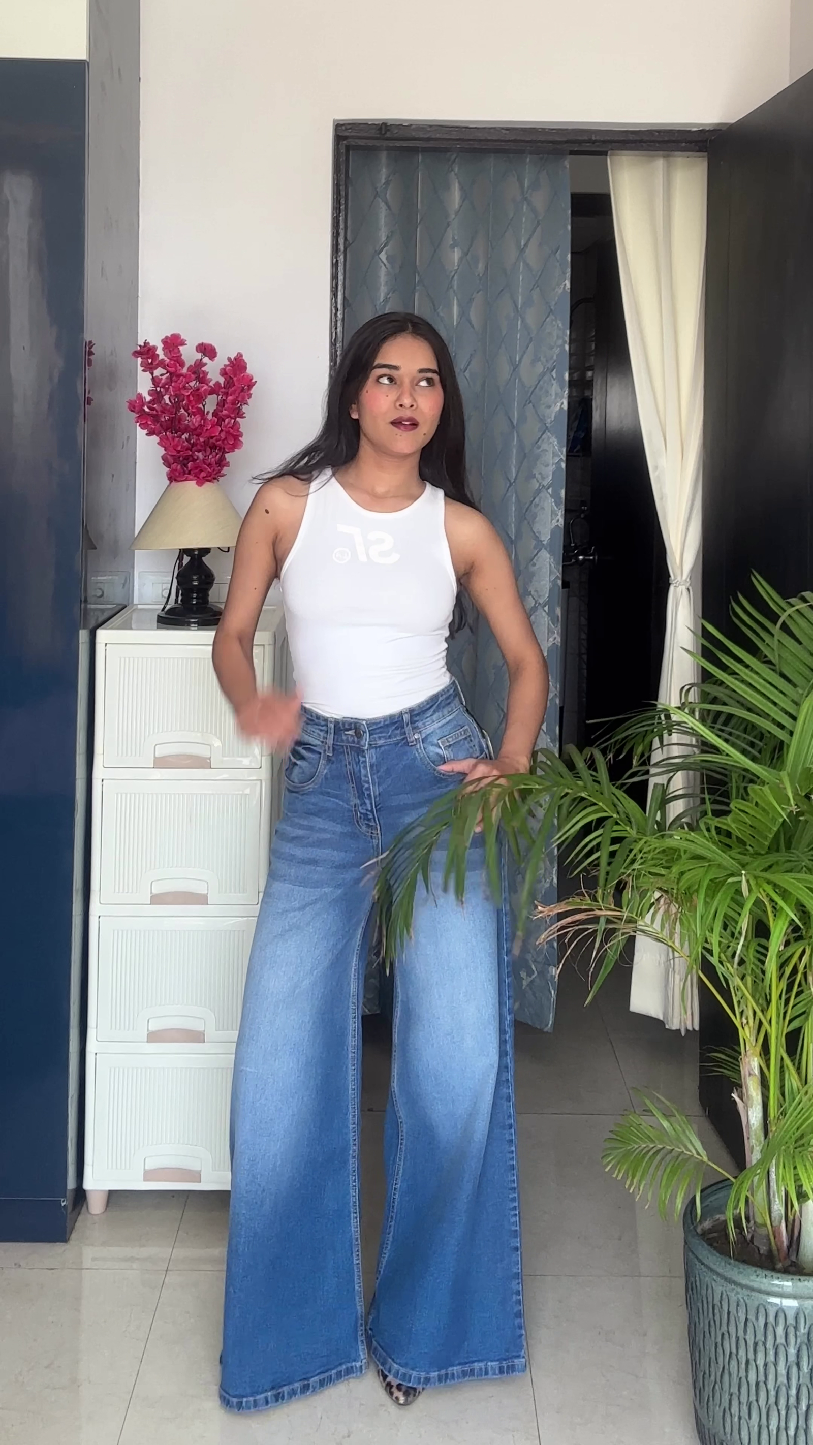 High-Waist Wide Leg Jeans