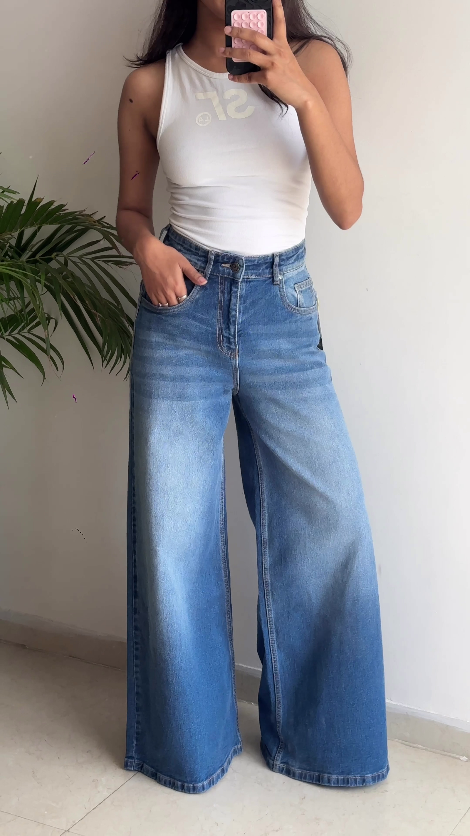 High-Waist Wide Leg Jeans