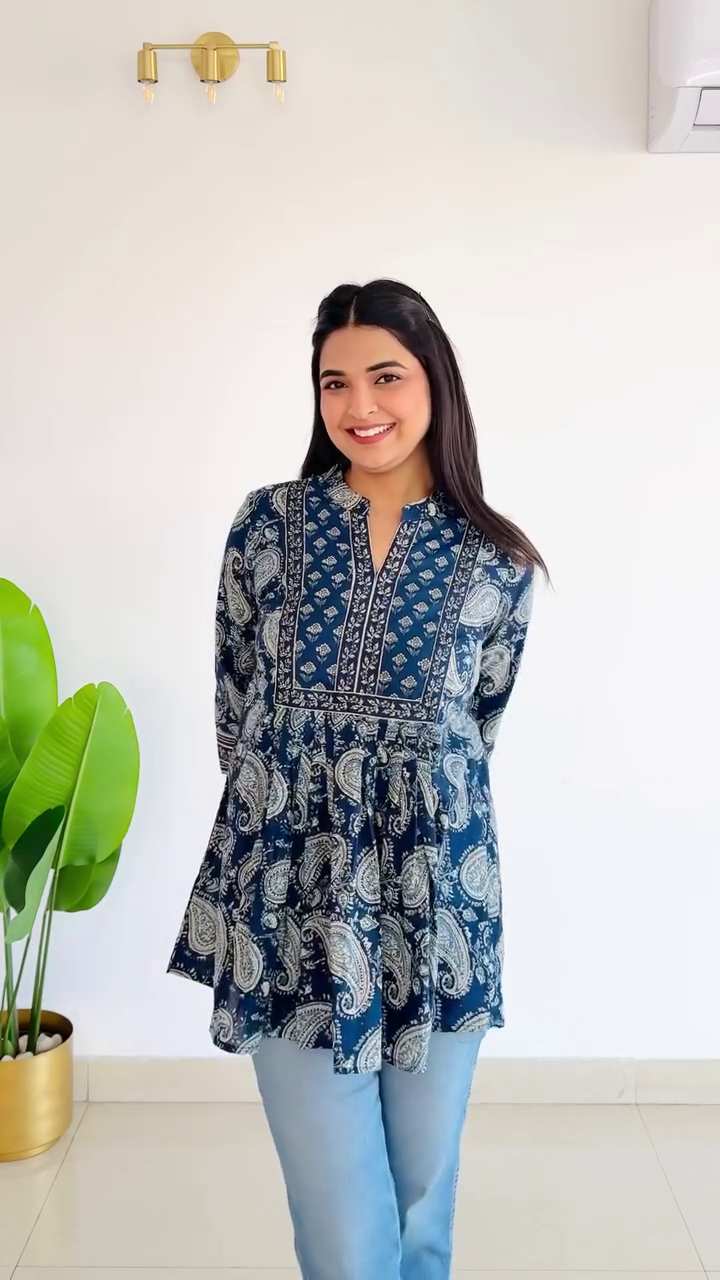 Pink Printed Peplum Top