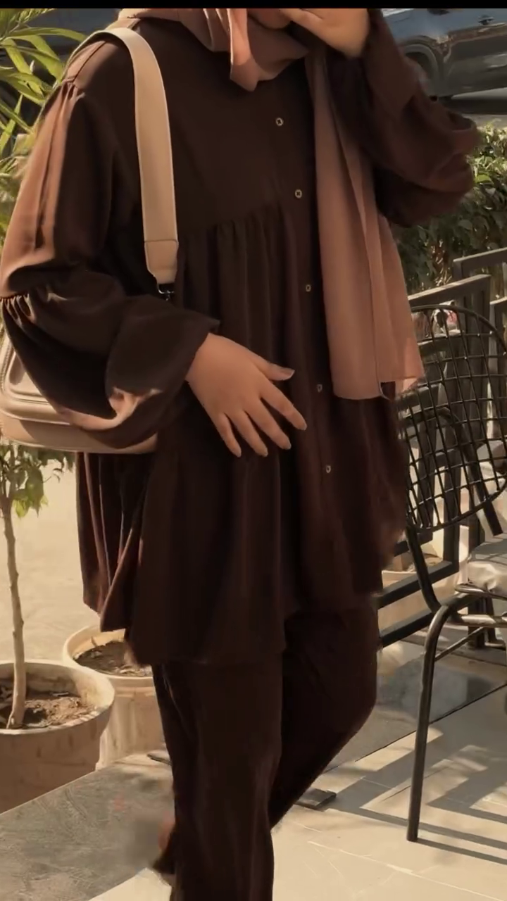 Modest Chocolate Brown Co-ord Set