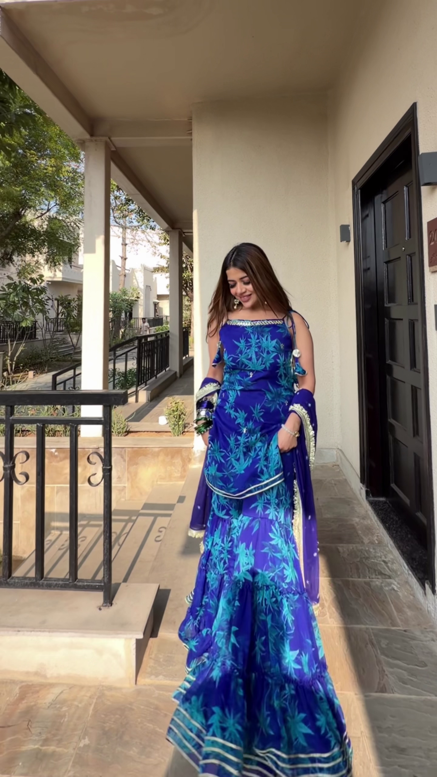 Royal Blue Ethnic Sharara Set