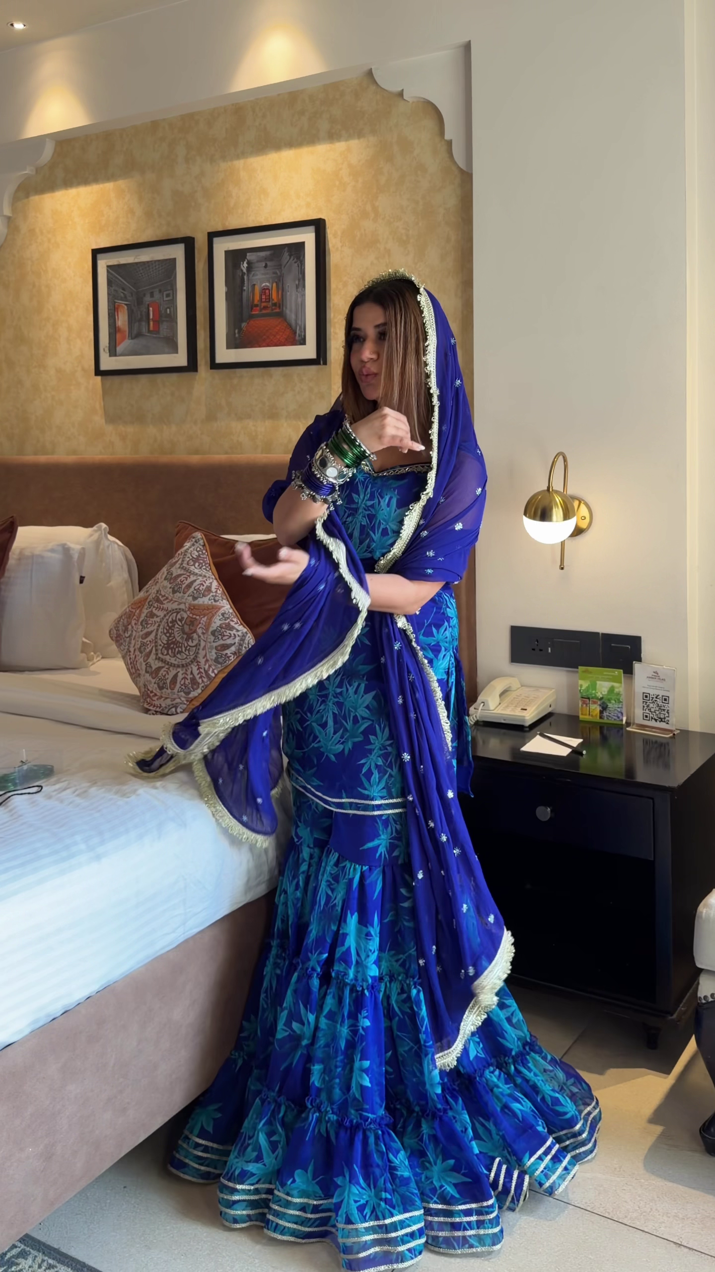 Royal Blue Ethnic Sharara Set