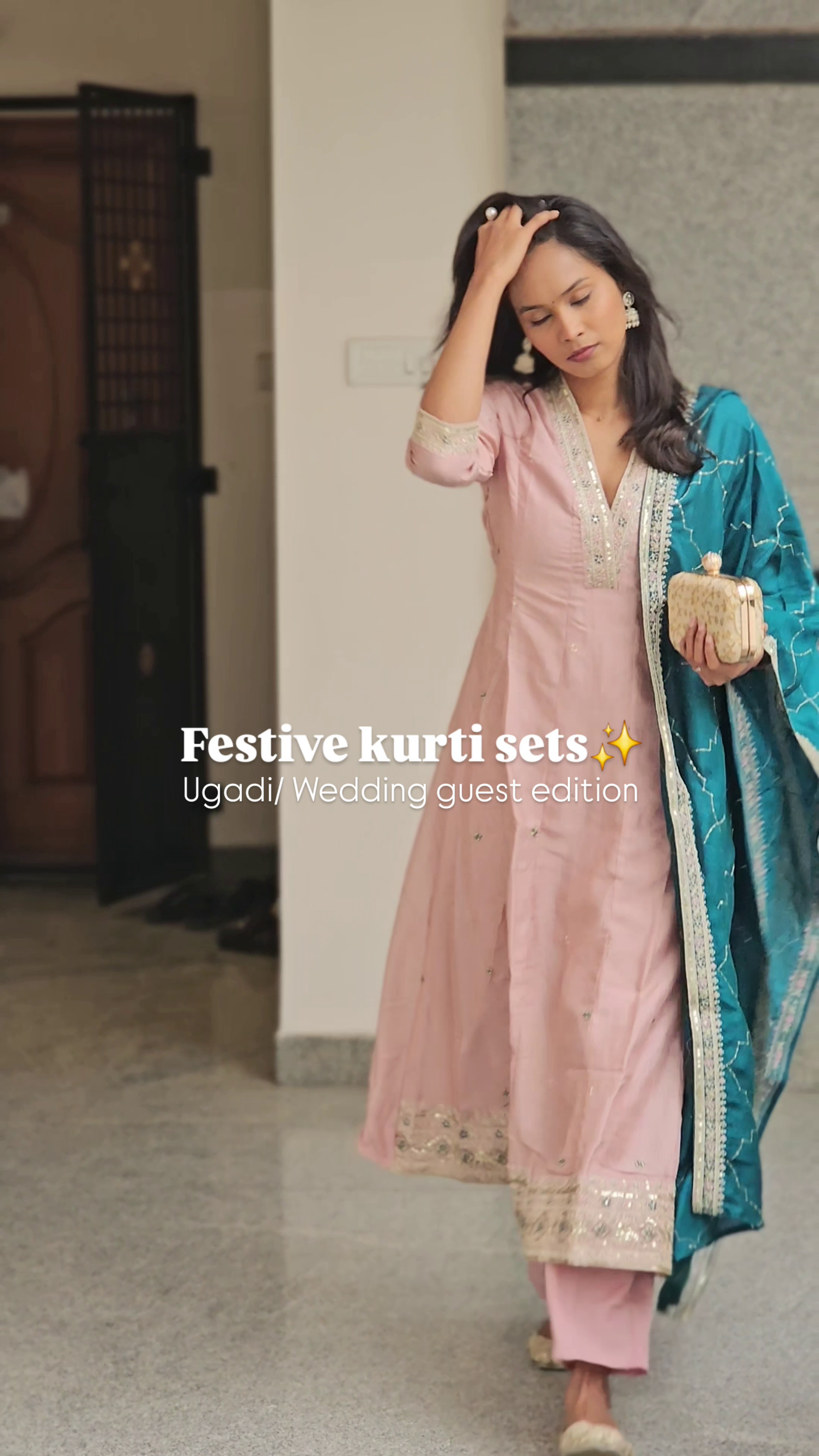 Blush Pink Festive Kurta Set