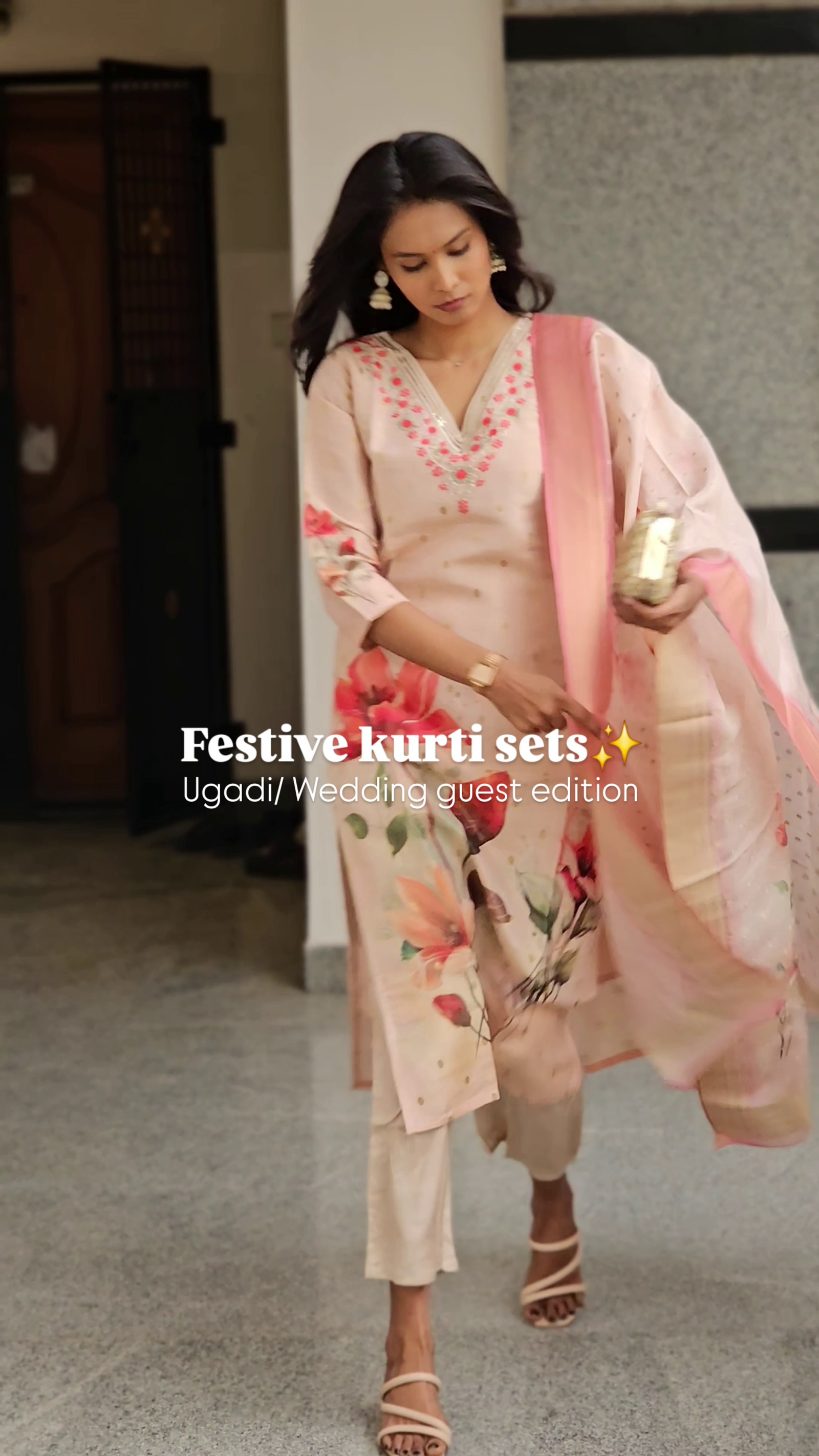 Blush Pink Festive Kurta Set