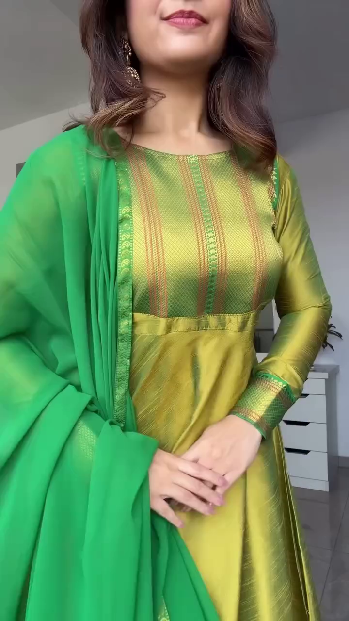 Emerald Glow Anarkali Set