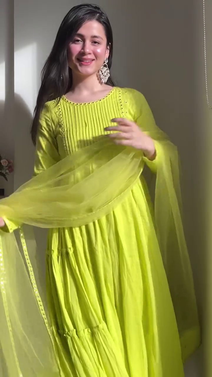 Lime Yellow Flowy Dress