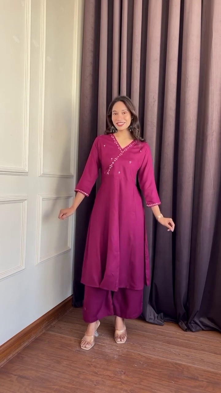 Wine Pink Kurta Set