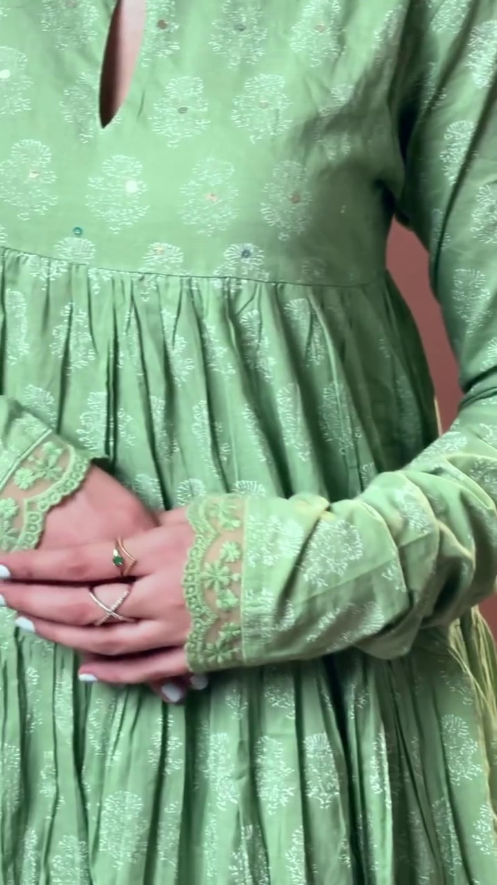 Indigo Floral Anarkali