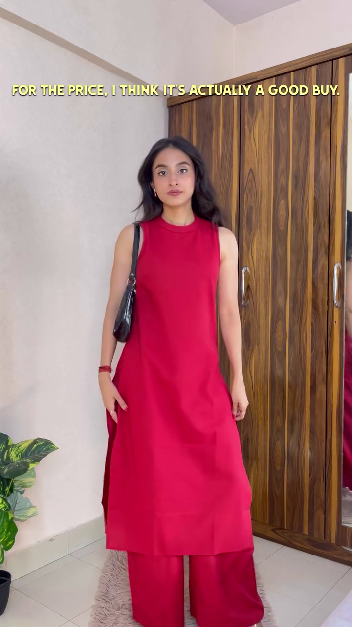 Bold Red Straight Kurta Set