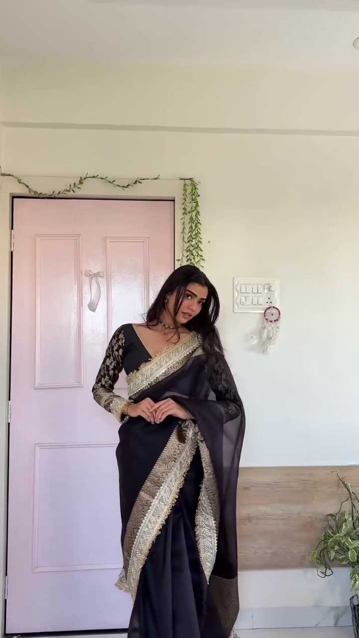 Black & Gold Saree