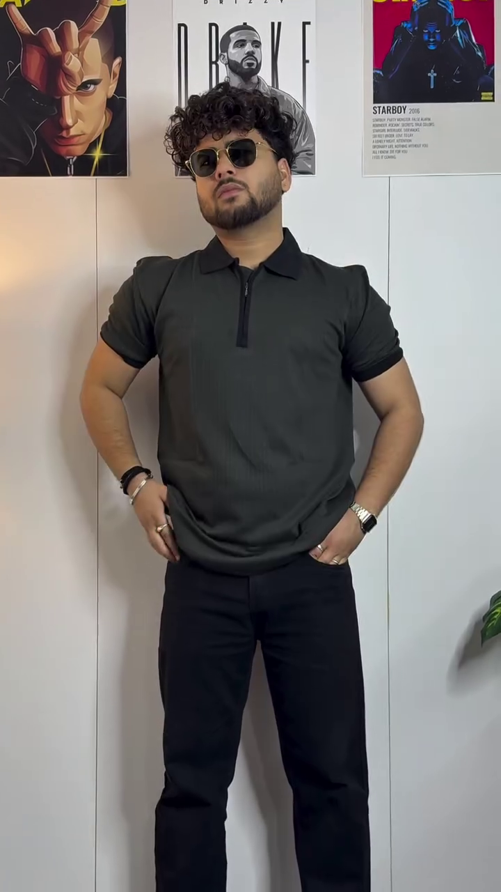 Beige Contrast Polo Tee-Shirt