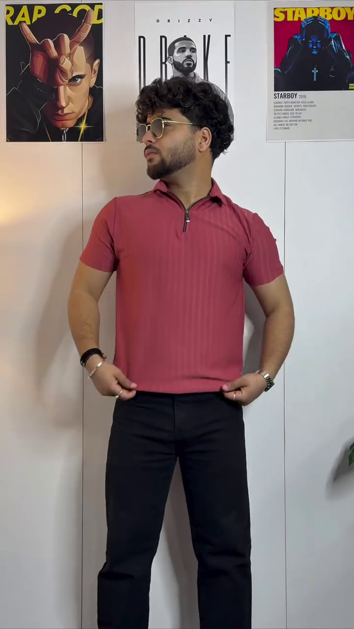 Beige Contrast Polo Tee-Shirt