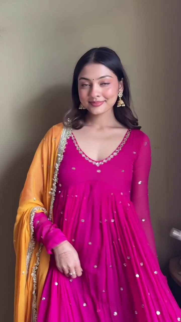 Rani Pink Anarkali Set