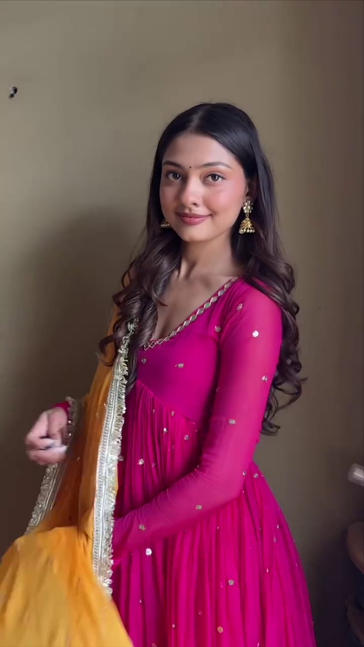 Rani Pink Anarkali Set