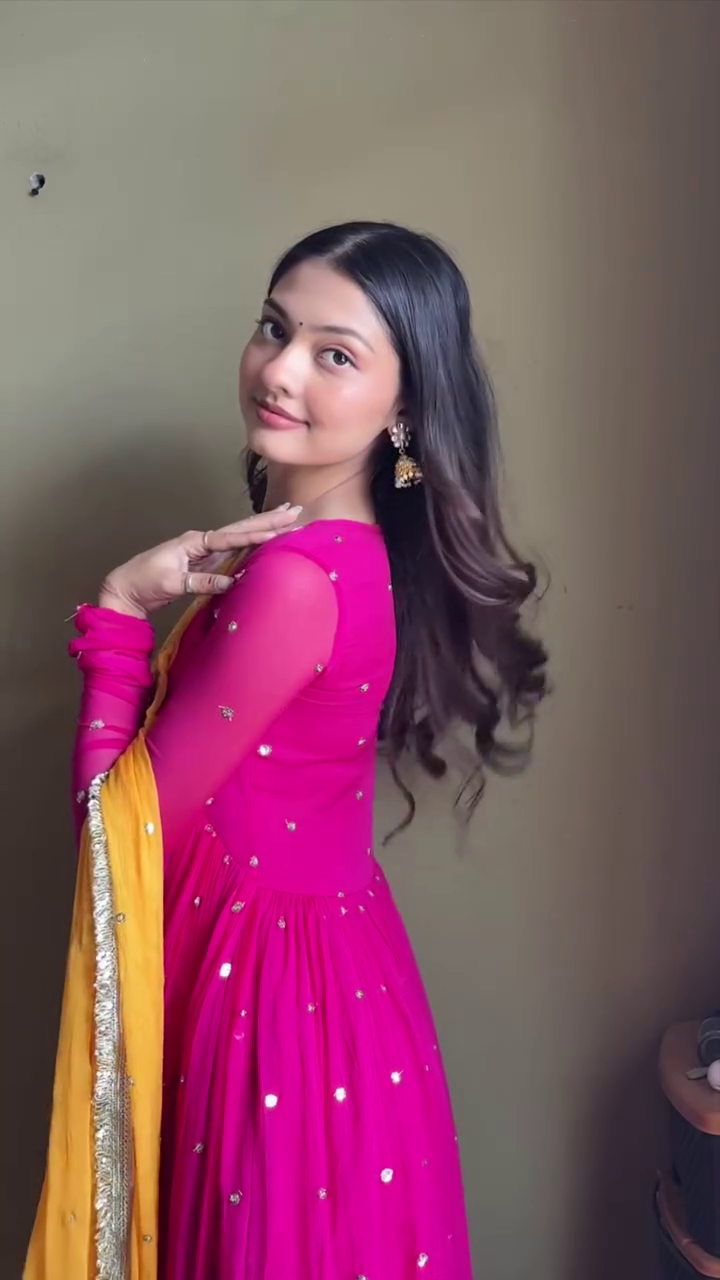 Rani Pink Anarkali Set