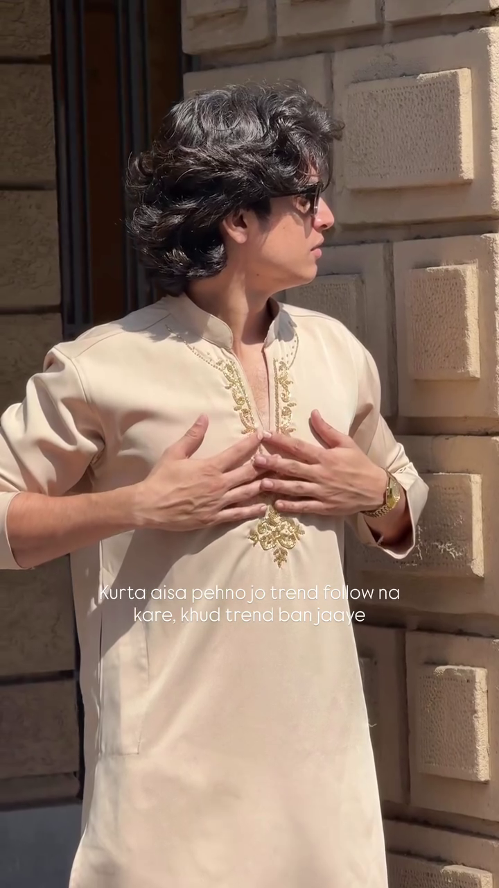 Royal Beige Embroidered Kurta Set