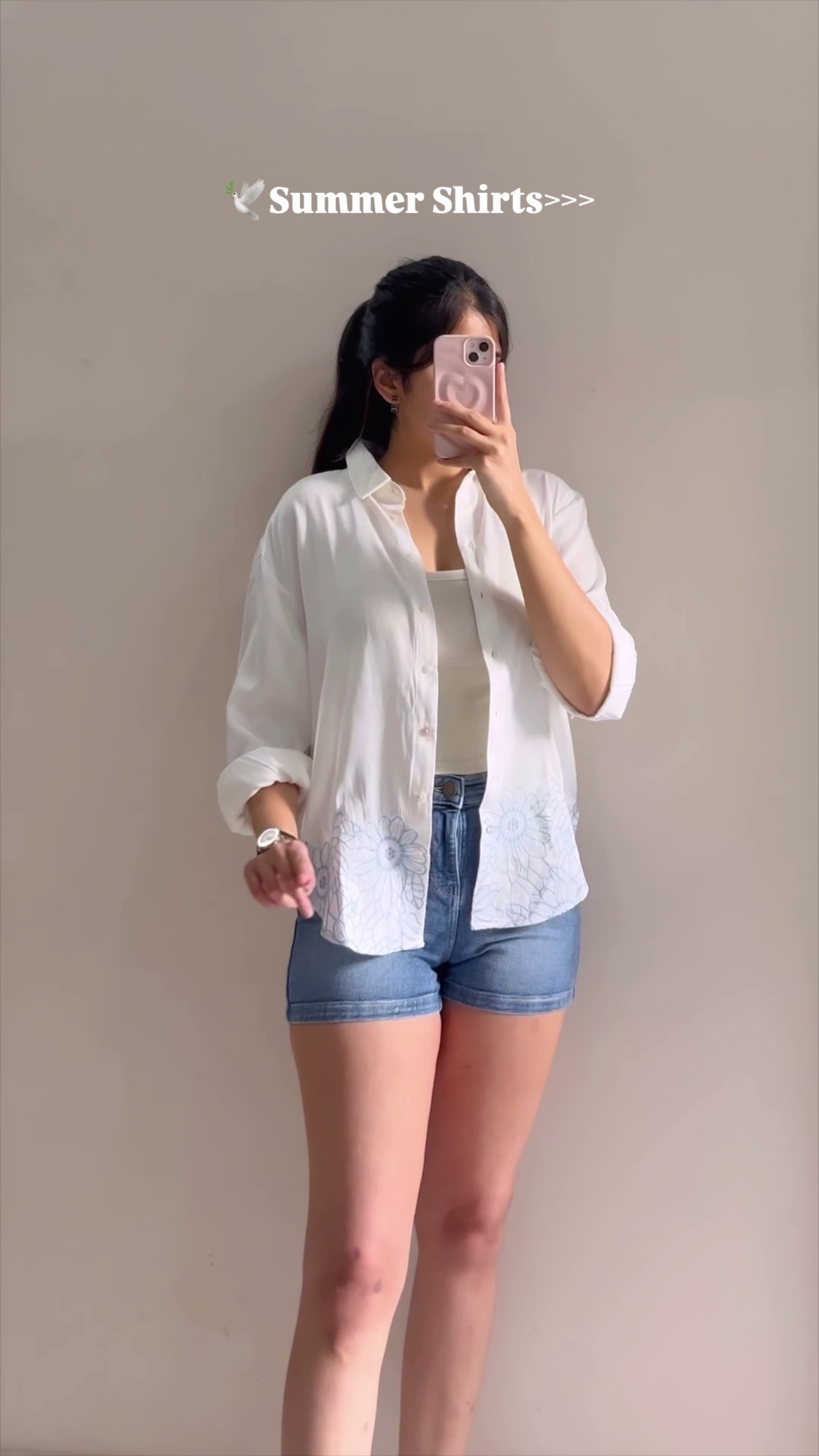 Breezy White Floral Summer Shirt