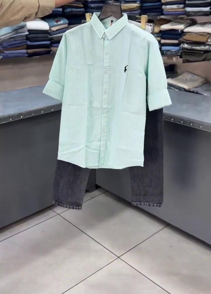 Classic Pinstripe Half Sleeve Shirt