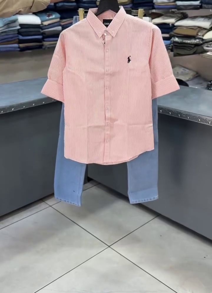 Classic Pinstripe Half Sleeve Shirt