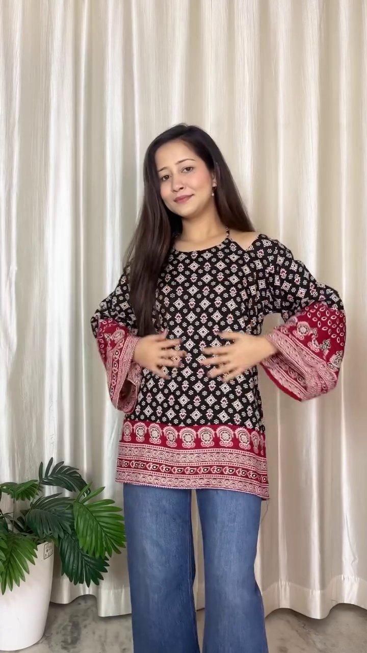 Boho Printed Tunic Top