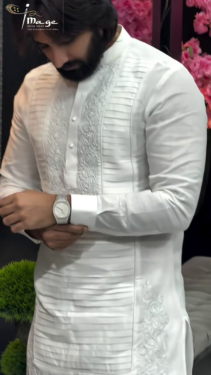 Men’s Premium White Embroidered Kurta