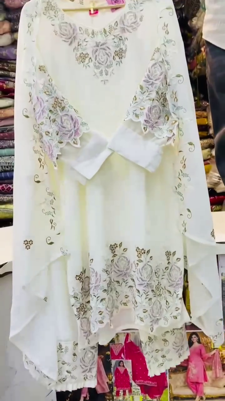 White Embroidered Designer Suit