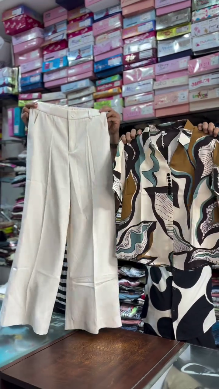 Floral Shirt with Tailored Pants Set